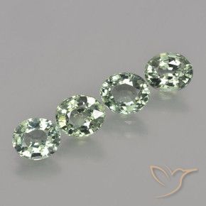 3.58 ctw Green Sapphire Stones, Natural Sapphire in Oval Facet Shape for Sale
