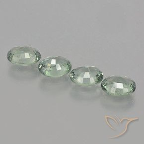 Sapphire Gemstones in 5.9 x 4.9 mm Size for Sale, Sapphire Stones in Mossy Green Color