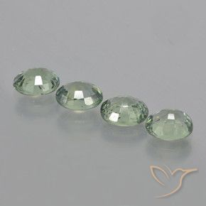 Sapphire Gemstones in 5.9 x 5 mm Size for Sale, Sapphire Stones in Mossy Green Color