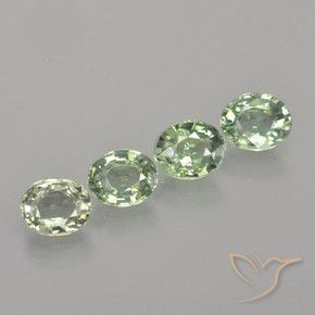 3.22 ctw Green Sapphire Stones, Natural Sapphire in Oval Facet Shape for Sale