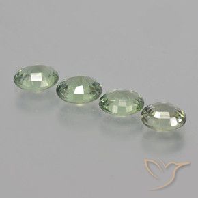 Sapphire Gemstones in 6 x 4.9 mm Size for Sale, Sapphire Stones in Mossy Green Color