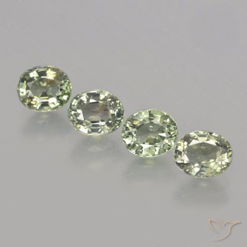 3.85ctw Natural Light Green Sapphire, Oval, VVS-VS