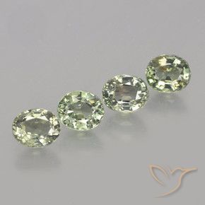 3.85 ctw Green Sapphire Stones, Natural Sapphire in Oval Facet Shape for Sale