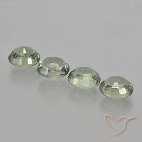 Sapphire Gemstones in 6.1 x 4.9 mm Size for Sale, Sapphire Stones in Light Green Color