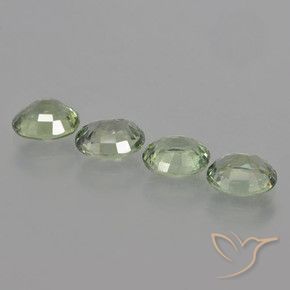 Sapphire Gemstones in 6 x 5.1 mm Size for Sale, Sapphire Stones in Forest Green Color
