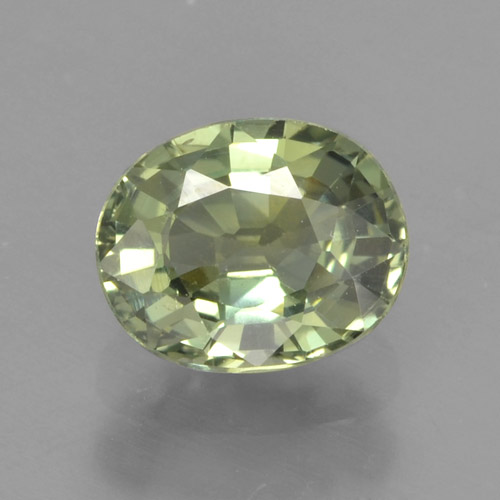Warm Green Сапфир Камень - 0.9ct Фасетный Овал (ID: 462882)