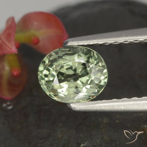 0.85ct Natural Light Green Sapphire, Oval, VVS-VS