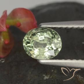 0.85 ct Green Sapphire Stone, Natural Sapphire in Oval Facet Shape for Sale