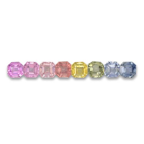 Mehrfarbig Saphir Edelstein - 0.2ct Octagon Stufenschliff (ID: 463093)