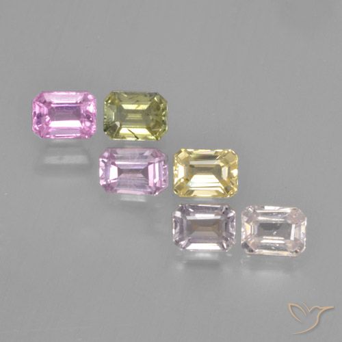 Mehrfarbig Saphir Edelstein - 0.3ct Octagon Stufenschliff (ID: 463567)