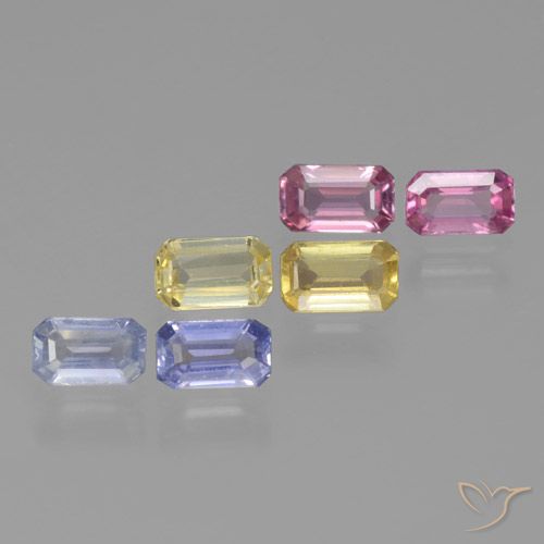 Многоцветный Сапфир Камень - 0.3ct Восьмиугольная ступенчатая огранка (ID: 463573)