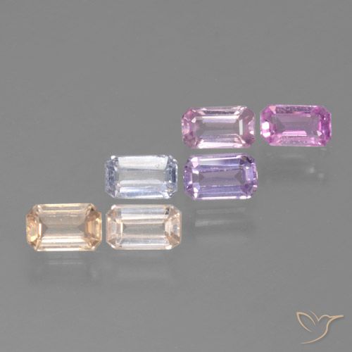 Multicolor Sapphire Gem - 0.4ct Octagon Step Cut (ID: 463579)