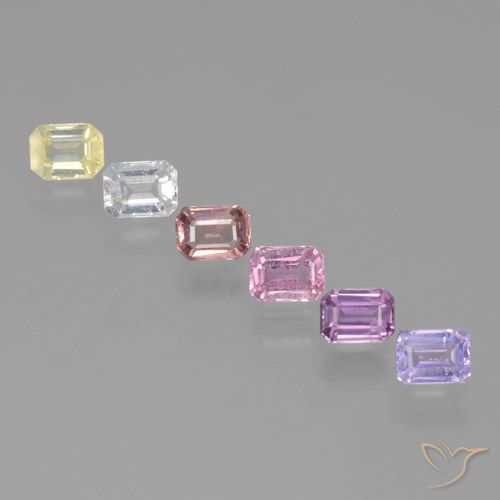 1.76 ctw Multicolor Sapphire Gemstones, Sapphire Gems in Octagon Step Cut Shape for Sale.
