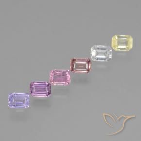 1.76 ctw Multicolor Sapphire Stones, Natural Sapphire in Octagon Step Cut Shape for Sale