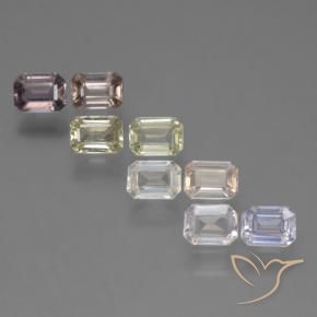 2.08 ctw Multicolor Sapphire Stones, Natural Sapphire in Octagon Step Cut Shape for Sale