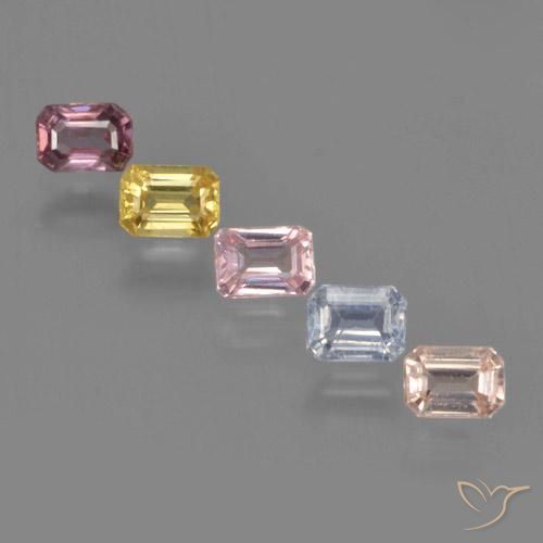 Многоцветный Сапфир Камень - 0.3ct Восьмиугольная ступенчатая огранка (ID: 463597)