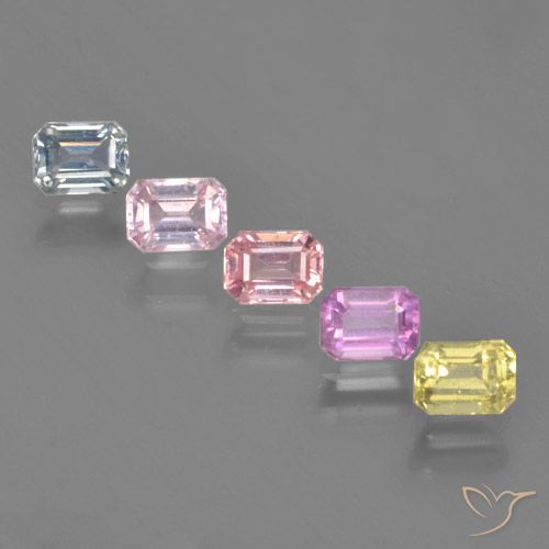 0.3ct Octagon Step Cut Multicolor Sapphire Gem for sale 0.3ct Octagon Step Cut Multicolor Sapphire Gem (ID: 463603)