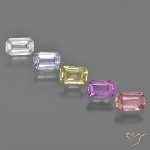 Многоцветный Сапфир Камень - 0.4ct Восьмиугольная ступенчатая огранка (ID: 463604)