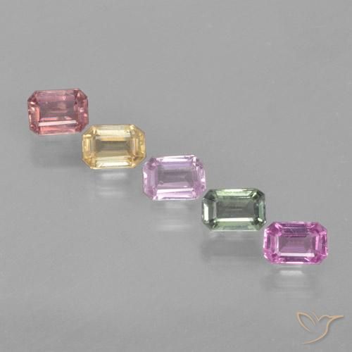 Multicolor Sapphire Gem - 0.2ct Octagon Step Cut (ID: 463605)