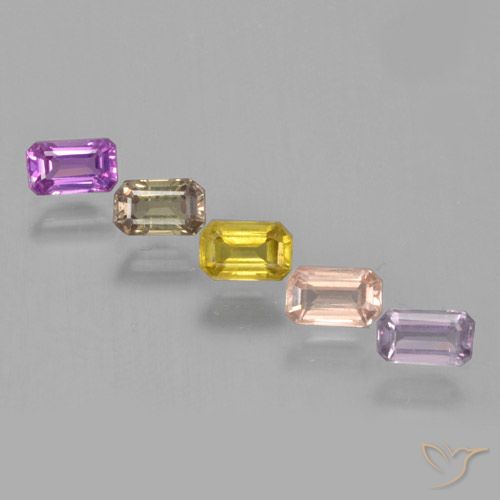 Mehrfarbig Saphir Edelstein - 0.4ct Octagon Stufenschliff (ID: 463620)