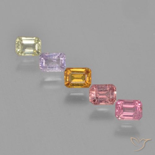 Mehrfarbig Saphir Edelstein - 0.3ct Octagon Stufenschliff (ID: 463623)