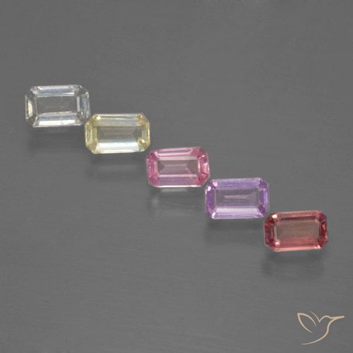 Mehrfarbig Saphir Edelstein - 0.3ct Octagon Stufenschliff (ID: 463630)