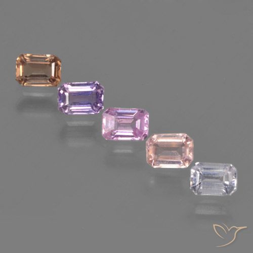 Mehrfarbig Saphir Edelstein - 0.3ct Octagon Stufenschliff (ID: 463633)