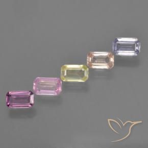 1.50 ctw Multicolor Sapphire Stones, Natural Sapphire in Octagon Step Cut Shape for Sale