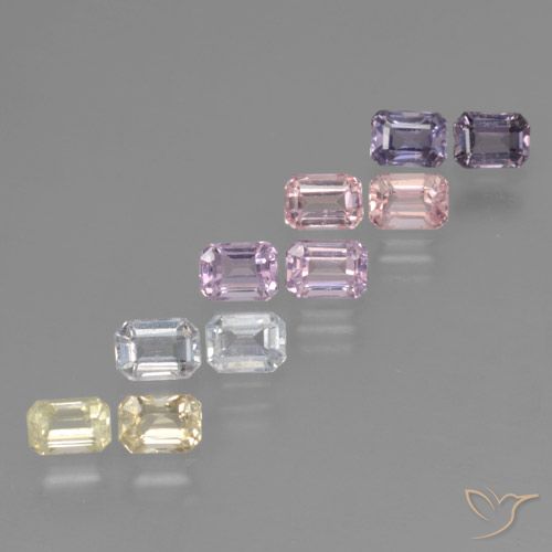 Mehrfarbig Saphir Edelstein - 0.3ct Octagon Stufenschliff (ID: 463648)