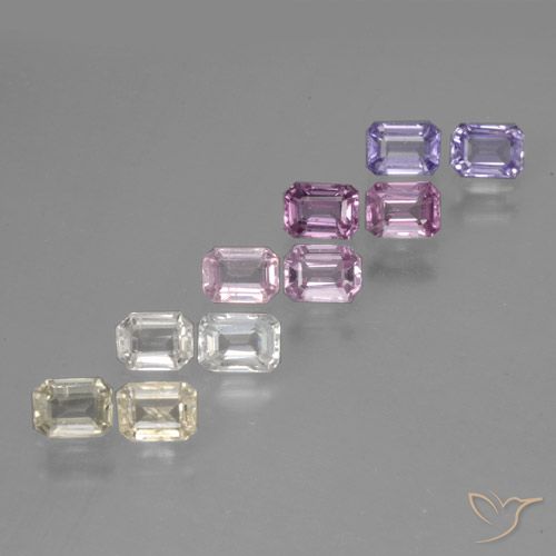 Mehrfarbig Saphir Edelstein - 0.3ct Octagon Stufenschliff (ID: 463652)