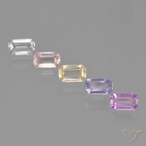 Multicolore Saphir gemme - 0.4ct Octogone taillé en degrés (ID: 463653)
