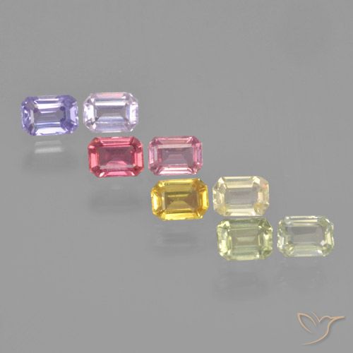 Mehrfarbig Saphir Edelstein - 0.3ct Octagon Stufenschliff (ID: 463660)
