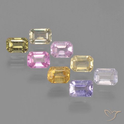Mehrfarbig Saphir Edelstein - 0.3ct Octagon Stufenschliff (ID: 463663)