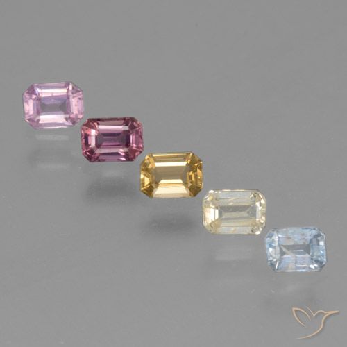Mehrfarbig Saphir Edelstein - 0.3ct Octagon Stufenschliff (ID: 463667)
