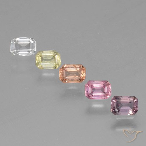 Mehrfarbig Saphir Edelstein - 0.3ct Octagon Stufenschliff (ID: 463668)