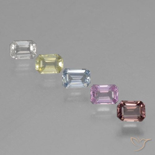 Multicolor Sapphire Gem - 0.3ct Octagon Step Cut (ID: 463670)