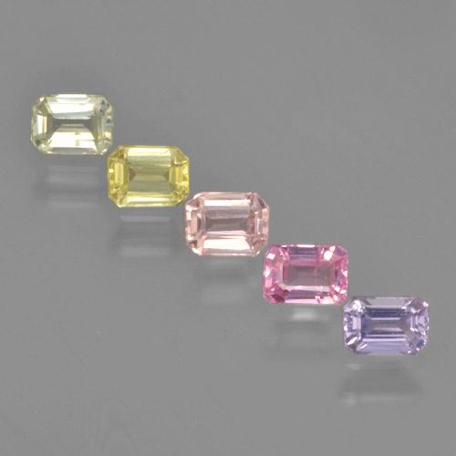 Mehrfarbig Saphir Edelstein - 0.3ct Octagon Stufenschliff (ID: 463693)