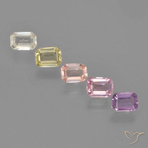 Multicolor Sapphire Gem - 0.2ct Octagon Step Cut (ID: 463694)
