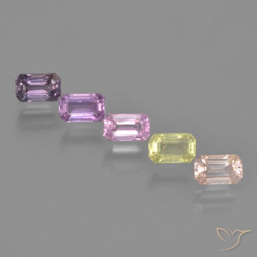 2.14 ctw Multicolor Sapphire Gemstones, Sapphire Gems in Octagon Step Cut Shape for Sale.