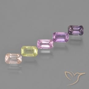 2.14 ctw Multicolor Sapphire Stones, Natural Sapphire in Octagon Step Cut Shape for Sale