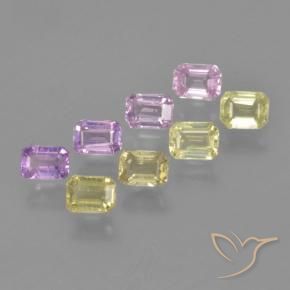 2.20 ctw Multicolor Sapphire Stones, Natural Sapphire in Octagon Step Cut Shape for Sale