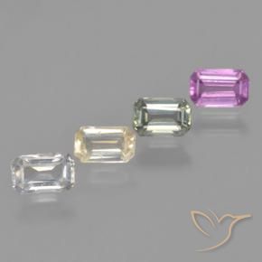 1.29 ctw Multicolor Sapphire Stones, Natural Sapphire in Octagon Step Cut Shape for Sale