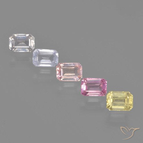 Mehrfarbig Saphir Edelstein - 0.3ct Octagon Stufenschliff (ID: 463721)