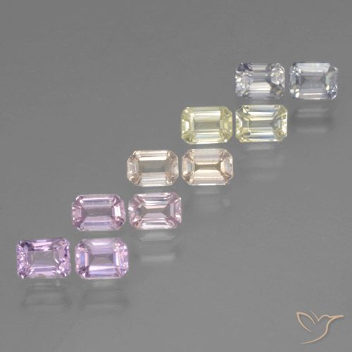 Mehrfarbig Saphir Edelstein - 0.3ct Octagon Stufenschliff (ID: 463763)