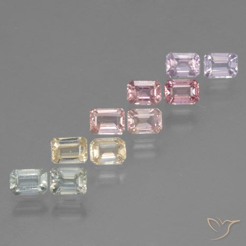 Mehrfarbig Saphir Edelstein - 0.3ct Octagon Stufenschliff (ID: 463767)