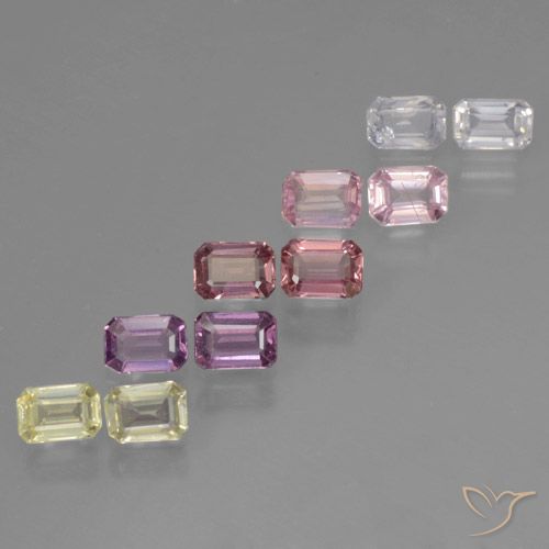 Multicolore Saphir gemme - 0.3ct Octogone taillé en degrés (ID: 463769)