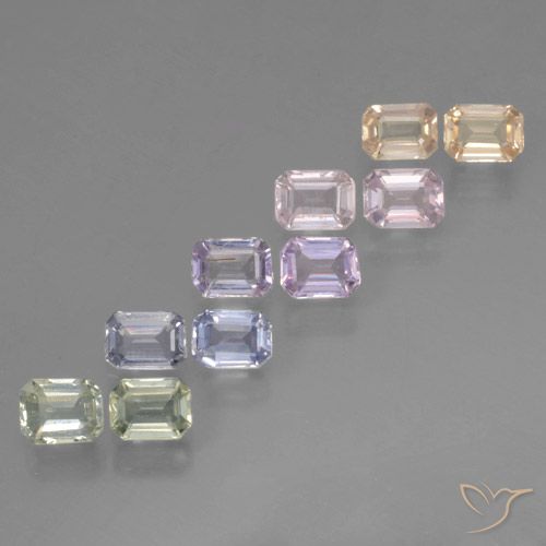 Mehrfarbig Saphir Edelstein - 0.3ct Octagon Stufenschliff (ID: 463770)