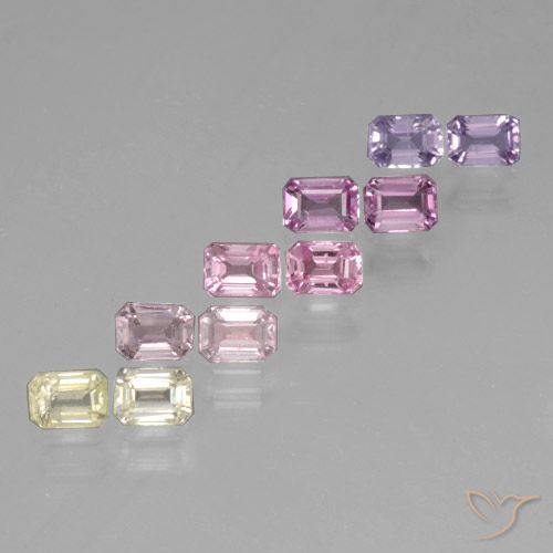 Mehrfarbig Saphir Edelstein - 0.3ct Octagon Stufenschliff (ID: 463772)