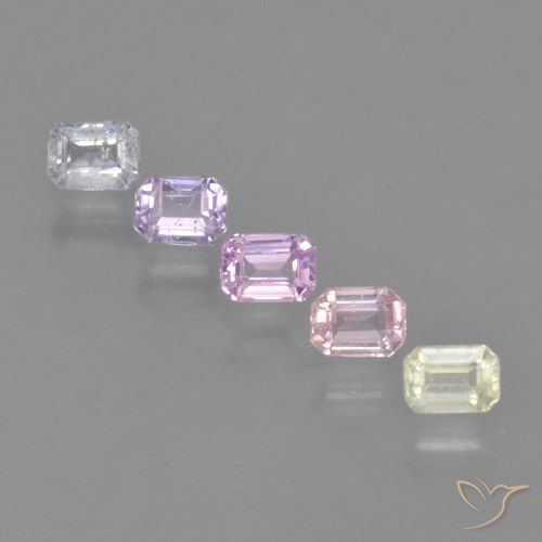 Mehrfarbig Saphir Edelstein - 0.3ct Octagon Stufenschliff (ID: 463774)