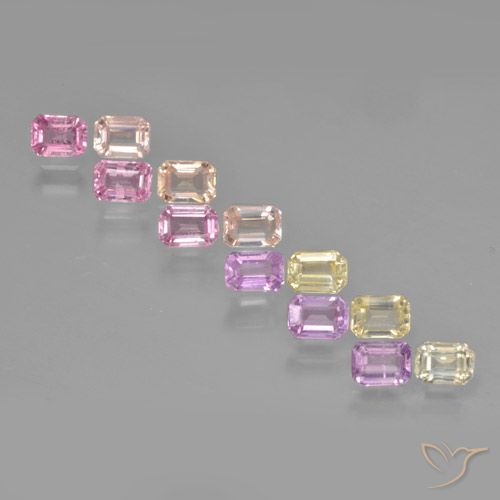 Mehrfarbig Saphir Edelstein - 0.3ct Octagon Stufenschliff (ID: 463794)